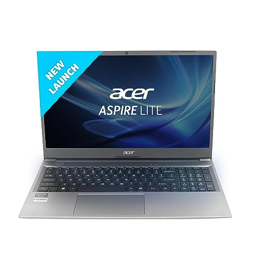 Acer Aspire Lite 12th Gen Intel Core i3-1215U Premium Metal Laptop (8GB RAM/512GB SSD/Windows 11 Home) AL15-51, 39.62cm (15.6") Full HD Display, Metal Body, Steel Gray, 1.59 Kg