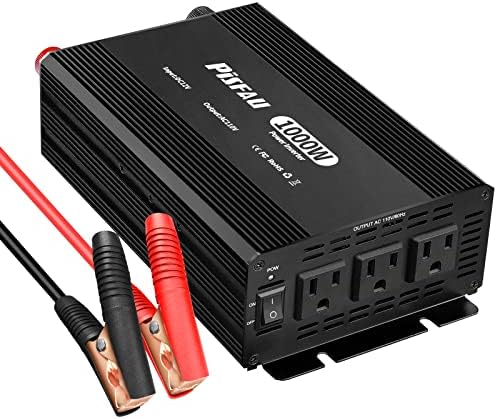 1000w Inverter 12V to 110V AC Battery Inverter with 3 AC Outlets, Power Inverter 1000w for Vehicles/RV/Camping