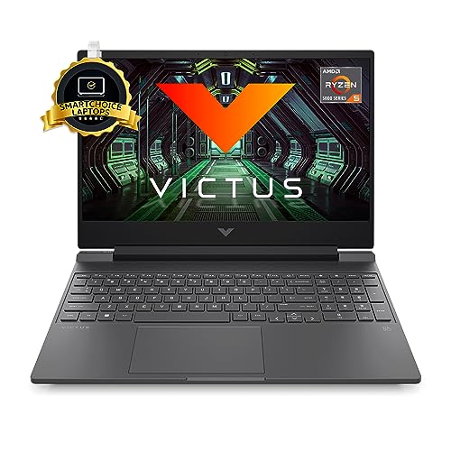 HP [Smart Choice] Victus Gaming Laptop AMD Ryzen 5 5600H 15.6 "(39.6 cm) FHD IPS (8GB RAM/512GB SSD/AMD Radeon RX 6500M Graphics(4GB GDDR6)/144Hz/9ms Response time/Backlit KB/B&O/Win 11),15-fb0777AX