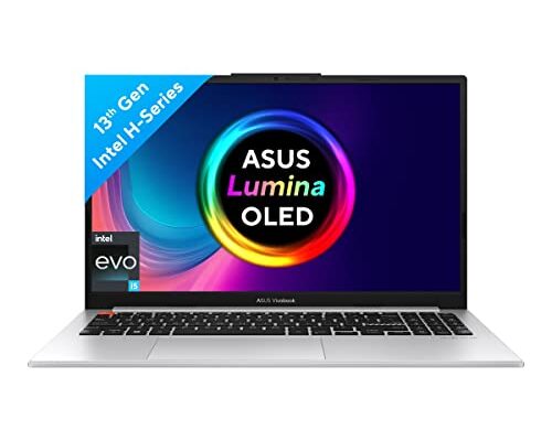 ASUS Vivobook S 15 OLED (2023), Intel Core EVO i5-13500H 13th Gen, 15.6″ (39.62 cm) 2.8K 120Hz OLED, Thin & Light Laptop (16GB/512GB SSD/Windows 11/Office 2021/75WHr/Silver/1.7 kg) S5504VA-MA543WS