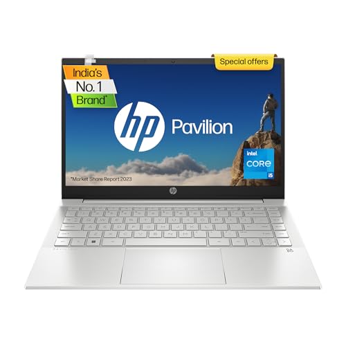 HP Pavilion 14, 12th Gen Intel Core i5-1235U,14-inch (35.6 cm),FHD,Touchscreen,16GB DDR4, 512GB SSD, Intel Iris Xᵉ Graphics, FPR, Backlit KB, Audio by B&O (Win 11, MSO 2021, Silver, 1.41 kg),dv2041TU