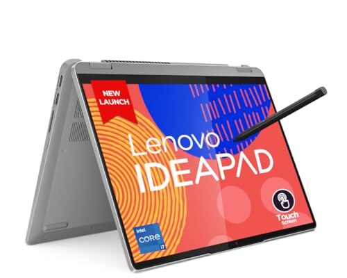 Lenovo IdeaPad Flex 5 Intel Core i7-1355U 14"(35.5cm) WUXGA+ IPS 2-in-1 Laptop (16GB/512GB SSD/Win 11/Office 2021/Backlit KB/FPR/FHD Camera/Alexa/3 Month Game Pass/Arctic Grey/1.5Kg),82Y00053IN