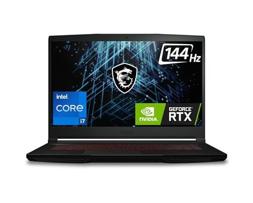 MSI GF63 Thin, Intel 11th Gen. i7-11800H, 40CM FHD 144Hz Gaming Laptop (8GB/512GB NVMe SSD/Windows 11 Home/NVIDIA RTX 3050 4GB GDDR6/Black/1.86Kg), 11UC-866IN