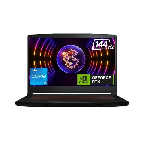 MSI Thin GF63, Intel 12th Gen. i5-12450H, 40CM FHD 144Hz Gaming Laptop (16GB/512GB NVMe SSD/Windows 11 Home/Nvidia GeForce RTX 4050, GDDR6 6GB/Black/1.86Kg), A12VE-071IN