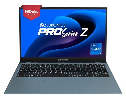 ZEBRONICS NBC 5S Intel Core i7 12th Gen 1255U Laptop – (16 GB RAM 3200MHz/ 1 TB M.2 SATA SSD/Windows 11 Home) 15.6” 1080p, Dolby Atmos, Type C Port, Fingerprint Sensor, 38.5Wh Battery (Blue)