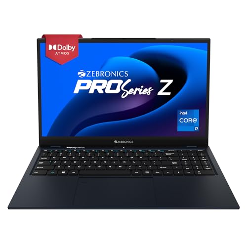 ZEBRONICS PRO Series Z NBC 5S, Intel Core 12th Gen i7 Processor (16GB RAM | 512GB SSD), 15.6-Inch (39.6 CM) IPS Display, (Ultra Slim | 38.5 Wh Large Battery | Windows 11 | Midnight Blue | 1.76 Kg)