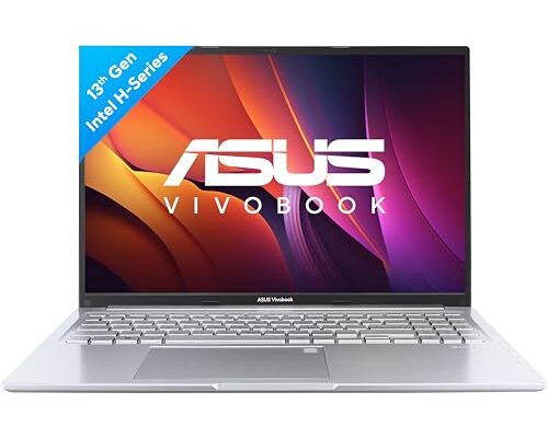 ASUS Vivobook 16 (2023), Intel Core i9-13900H 13th Gen, 16" (40.64 cm) FHD+, Thin & Light Laptop (16GB/512GB SSD/Intel Iris Xe/Win 11/Office 2021/Backlit KB/Fingerprint/Silver/1.88 kg) X1605VA-MB946WS