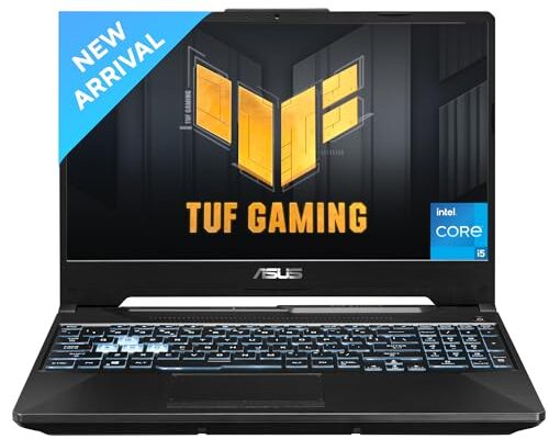 ASUS TUF Gaming F15 - AI Powered Gaming Laptop, Intel Core i5-11400H 11th Gen, 15.6-inch (39.62 cm) FHD 144Hz, (8GB/512GB SSD/4GB NVIDIA RTX 2050/Win 11/ RGB Backlit/Black/2.30 kg),FX506HF-HN024W