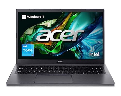 Acer Aspire 5 Thin and Light Laptop 13th Gen Intel Core i3-1315U (8 GB RAM/512 GB SSD/Windows 11 Home/MS Office), A515-58P 15.6" Full HD Display, Steel Gray, Wi-Fi 6, 1.78 Kg