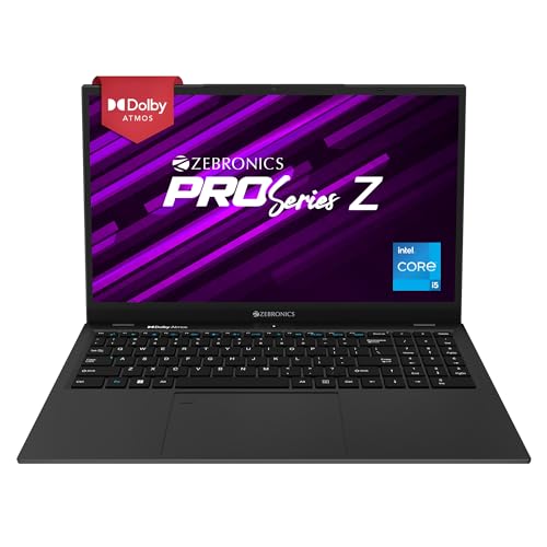 ZEBRONICS Laptop PRO Series Z NBC 4S, Intel Core 12th Gen i5 Processor (8GB RAM | 512GB SSD), 15.6-Inch (39.6 CM) IPS Display, (Ultra Slim | 38.5 Wh Large Battery | Windows 11 | Space Grey | 1.76 Kg)