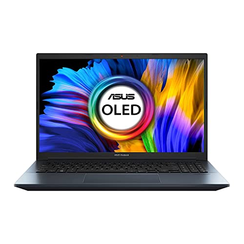 ASUS VivoPro15 OLED, AMD Ryzen 5 5600H, 15.6" (39.62 cm) FHD OLED, Thin & Light Laptop (16GB/512GB SSD/4GB RTX 3050/Windows 11/Office 2021/Backlit KB/FP Sensor/Quite Blue/1.65 kg), M3500QC-L1501WS