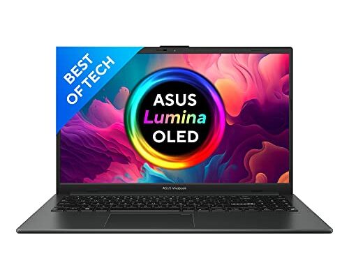 ASUS Vivobook Go 15 OLED (2023), Intel Core i3-N305, 15.6" (39.62 cms) FHD OLED, Thin and Light Laptop (8GB/512GB SSD/Windows 11/Office 2021/Backlit KB/Black/1.63 kg), E1504GA-LK322WS