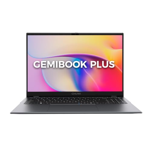 Chuwi GemiBook Plus 15.6" Laptop, 8GB RAM 256GB SSD, Windows 11, Intel N100 (Upto 3.4GHz), WiFi 6, USB-A 3.0, Webcam, Bluetooth 5.2, HDMI Port, 38Wh, 1.7kg (Iron Gray)