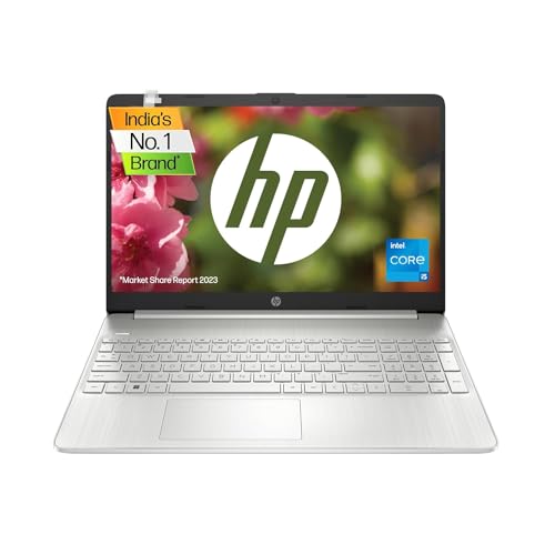 HP 15s 12th Gen Intel Core i5 1235U, 15.6-inch(39.6 cm) FHD, Anti-Glare Laptop (8GB/512 GB/Intel Iris Xᵉ Graphics/Win 11/Dual Speakers/Backlit KB/ 1.69kg/Natural Silver, 15s-fr5010TU