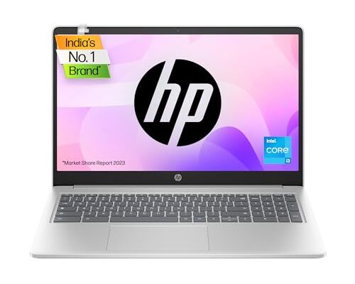 HP Chromebook 15a, Intel Core i3, 15.6-inch (39.6 cm), FHD, 8GB LPDDR5, 256GB UFS, Intel UHD Graphics, HD Camera w/Privacy Shutter, Backlit KB (Chrome OS, Silver, 1.73 kg), nb0002TU