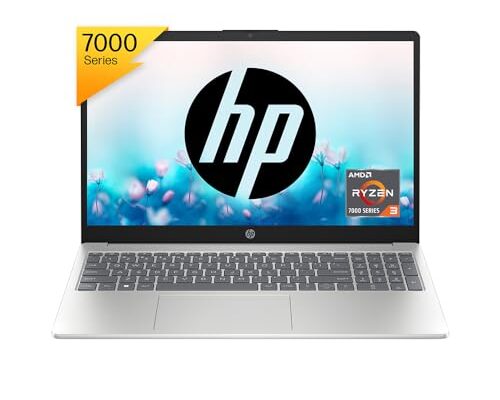 HP Laptop 15 AMD Ryzen3 7320U,15.6inch(39.6 cm) FHD,Anti- Glare,8GB LPDDR5,512GB SSD,Thin&Light,Dual Speakers,Win11,Natural Silver,1.59kg,15-fc0025AU