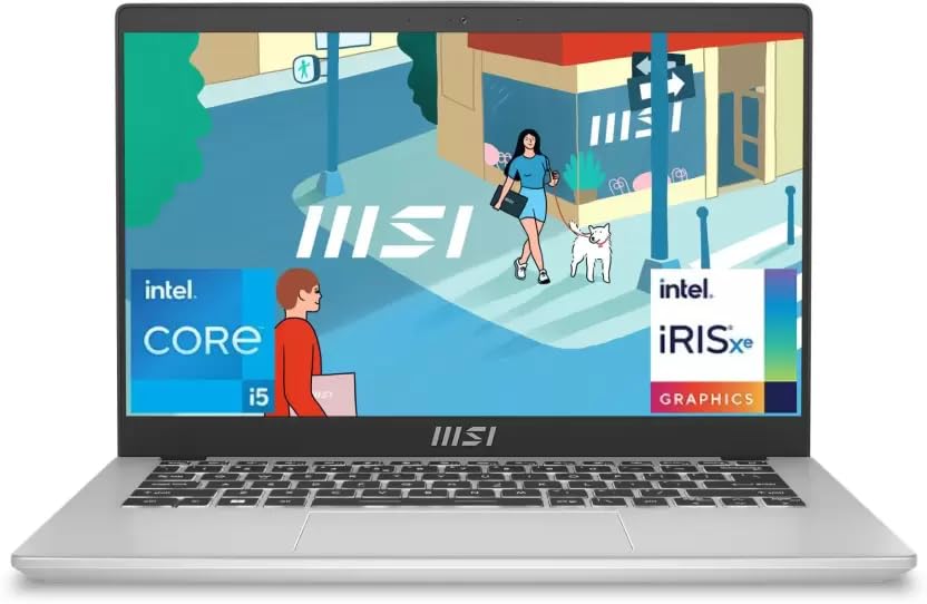 MSI Core i5 12th Gen 1235U - (8 GB/512 GB SSD/Windows 11 Home) Modern 14 C12M-440IN Thin and Light Laptop (14 Inch, Urban Silver, 1.4 Kg)