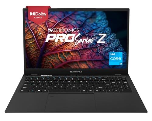 ZEBRONICS Laptop PRO Series Z NBC 3S, Intel Core 12th Gen i3 Processor (8GB RAM | 512GB SSD), 15.6-Inch (39.6 CM) IPS Display, (Ultra Slim | 38.5 Wh Large Battery | Windows 11 | Space Grey | 1.76 Kg)