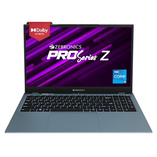 ZEBRONICS Laptop PRO Series Z NBC 4S, Intel Core 12th Gen i5 Processor (16GB RAM | 512GB SSD), 15.6-Inch (39.6 CM) IPS Display, (Ultra Slim | 38.5 Wh Large Battery | Windows 11 | Blue | 1.76 Kg)